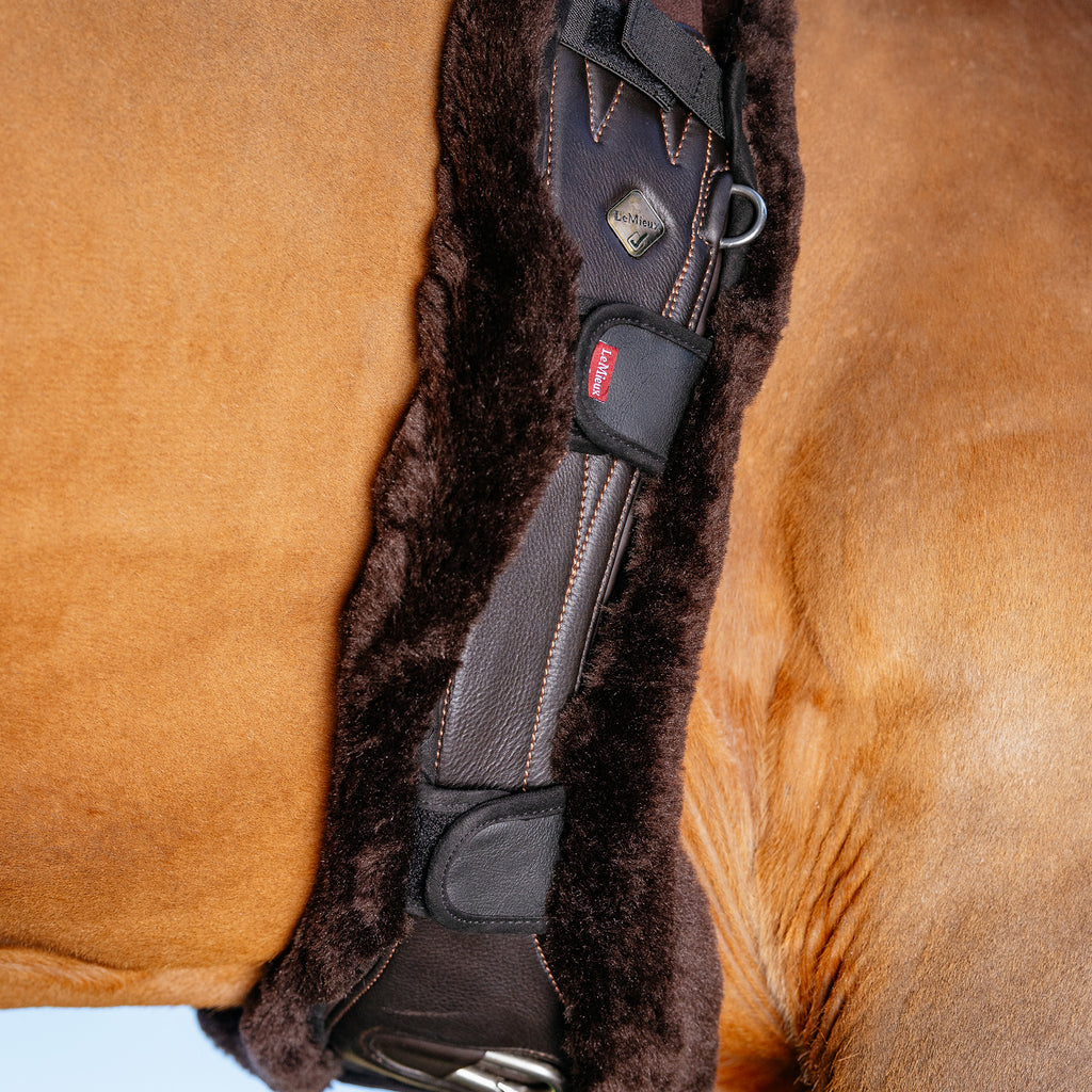LeMieux Merino+ Anatomic Jumping Girth Cover - Brown
