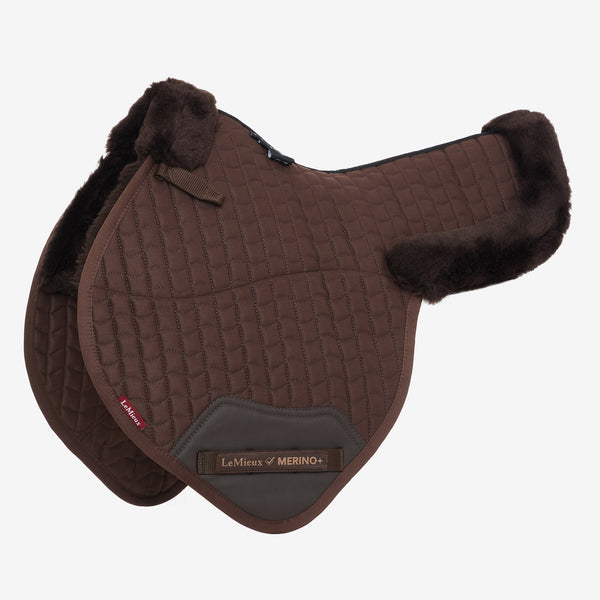 LeMieux Merino+ Half Lined Close Contact Numnah - Brown/Brown
