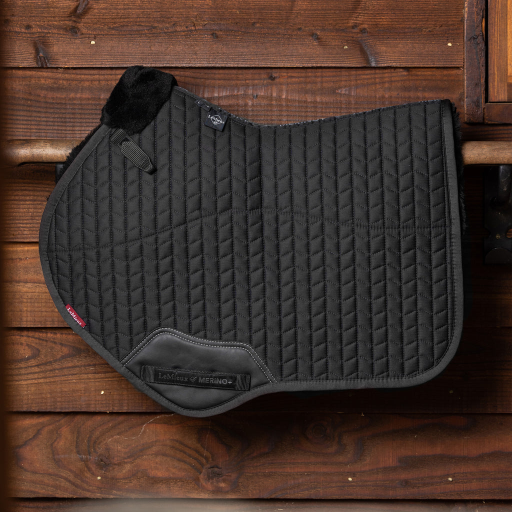 LeMieux Merino+ Half Lined Close Contact Square - Black/Black