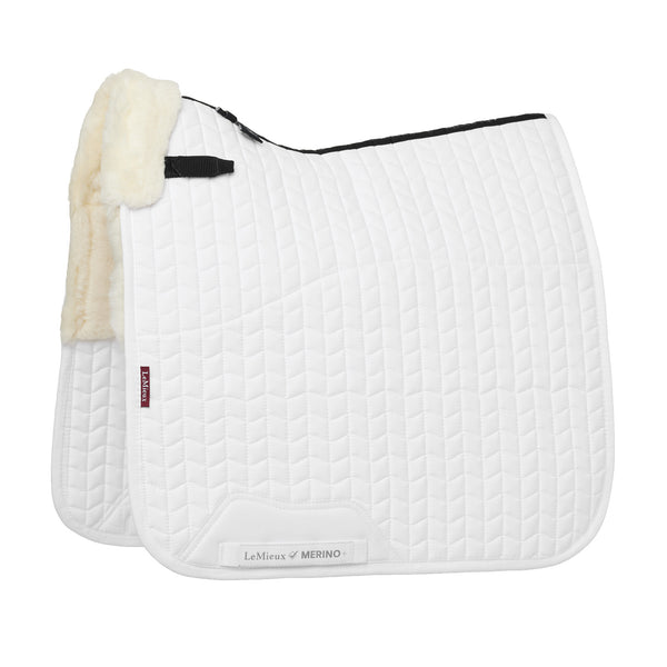 LeMieux Merino+ Half Lined Dressage Square - White/Natural