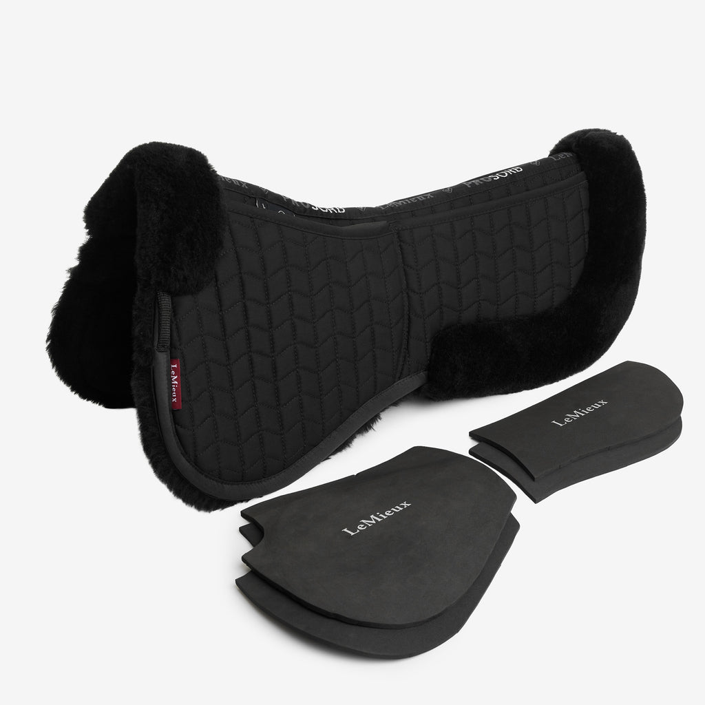LeMieux Merino+ ProSorb 2 Pocket Half Pad - Black/Black