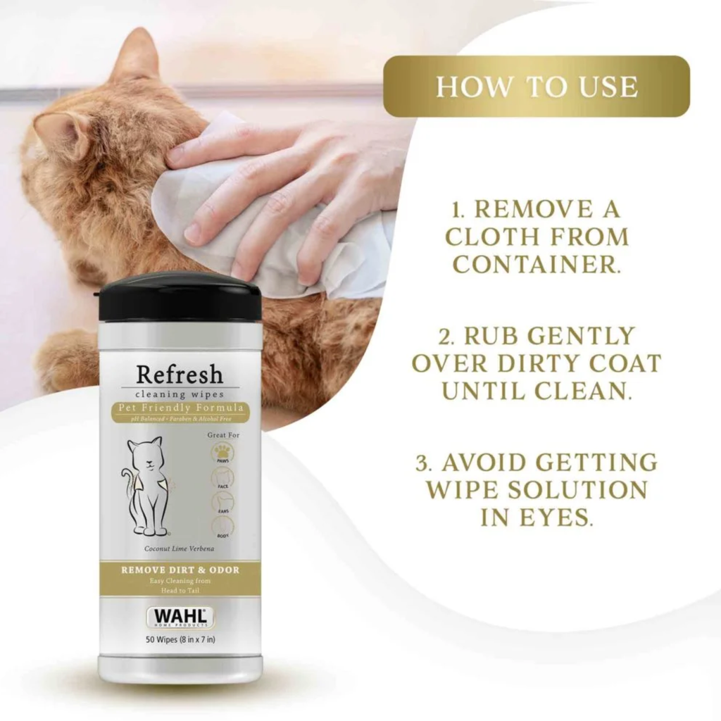 Wahl Refresh Cat Cleaning Wipes - Coconut Lime