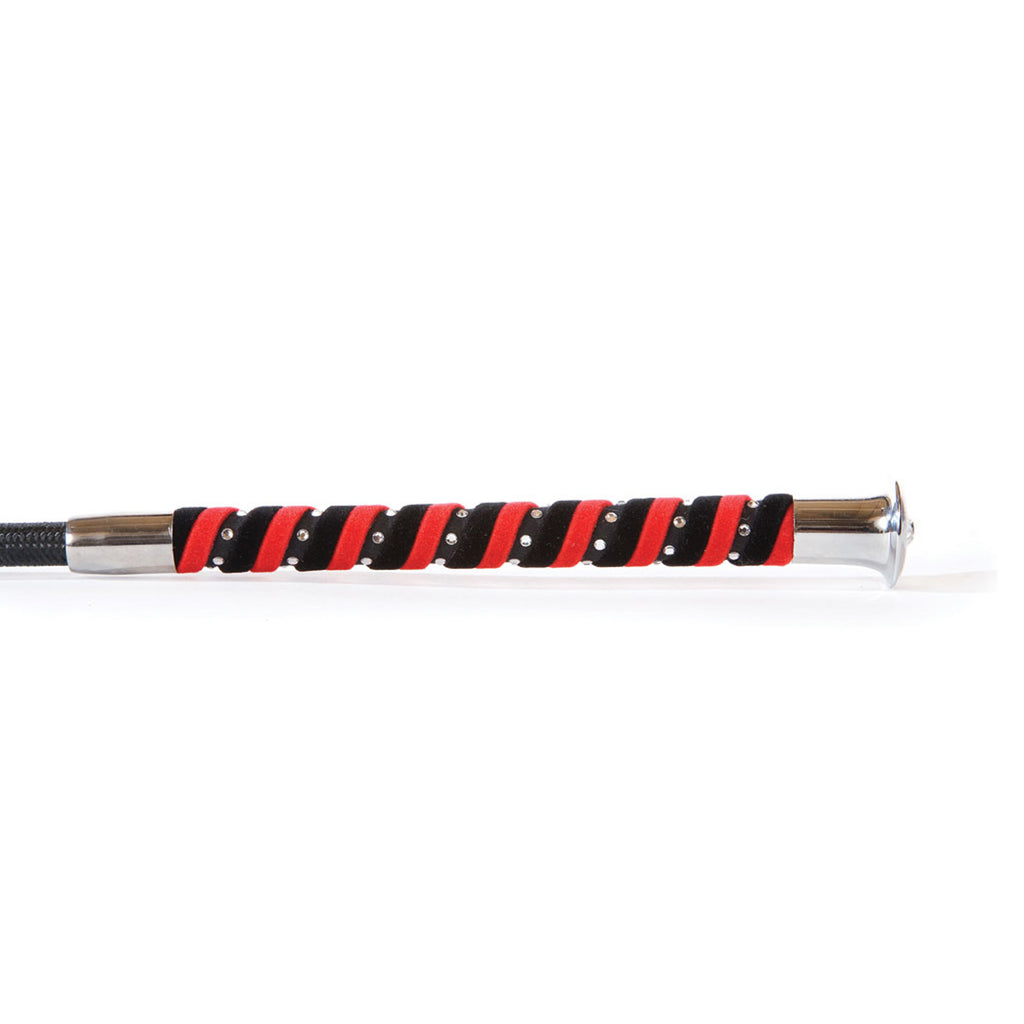 Hy Equestrian Diamante Riding Whip - Red/Black