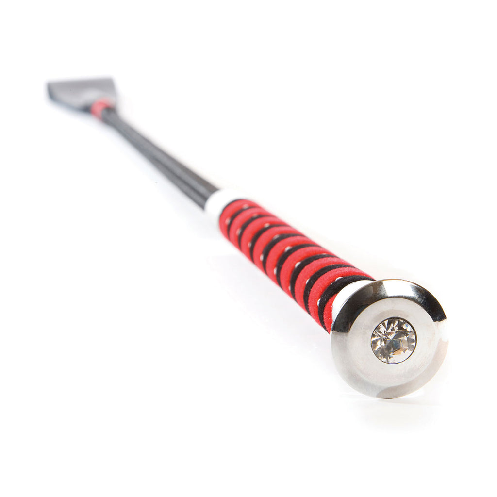 Hy Equestrian Diamante Riding Whip - Red/Black