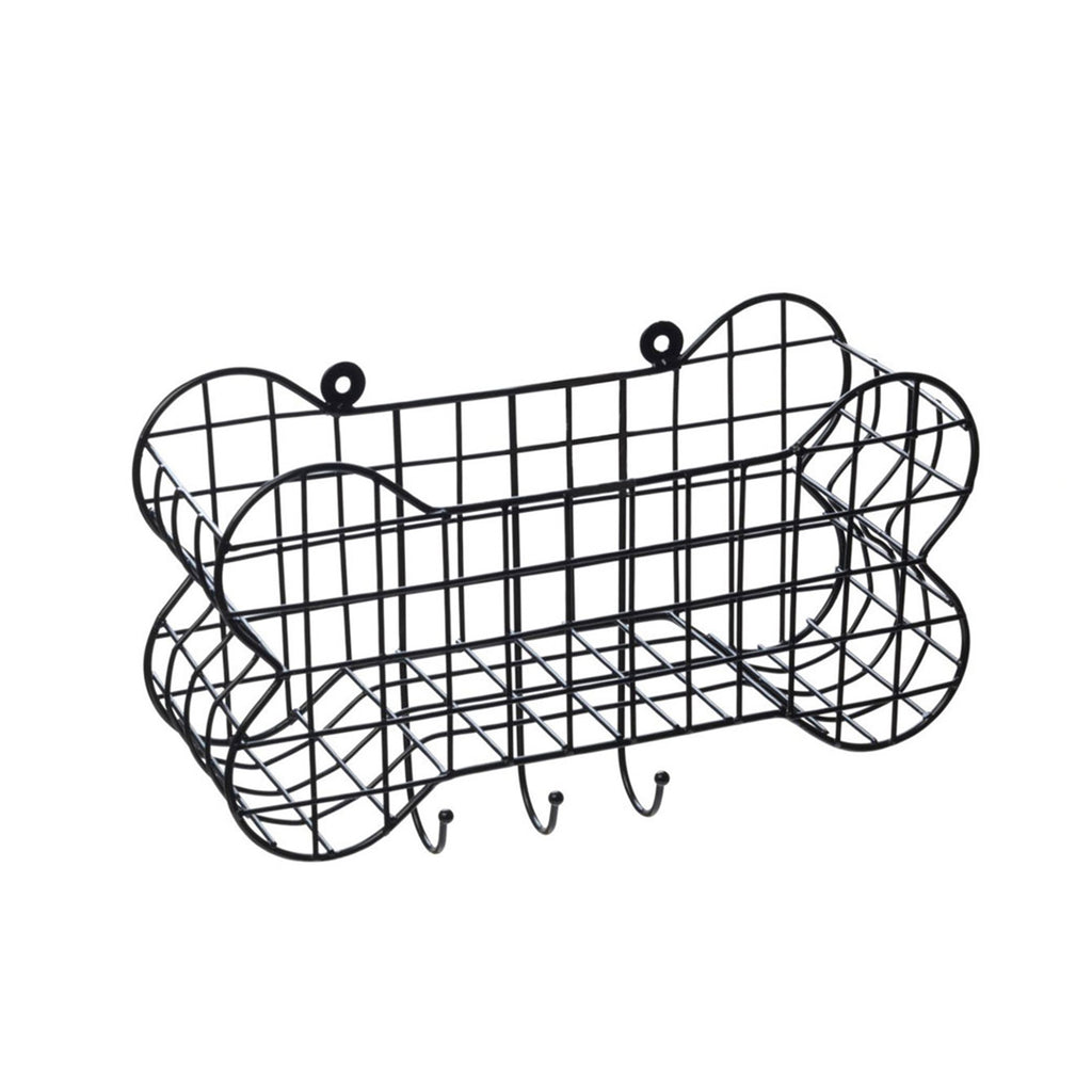 House Of Paws Dog Bone Wire Storage Shelf - Black