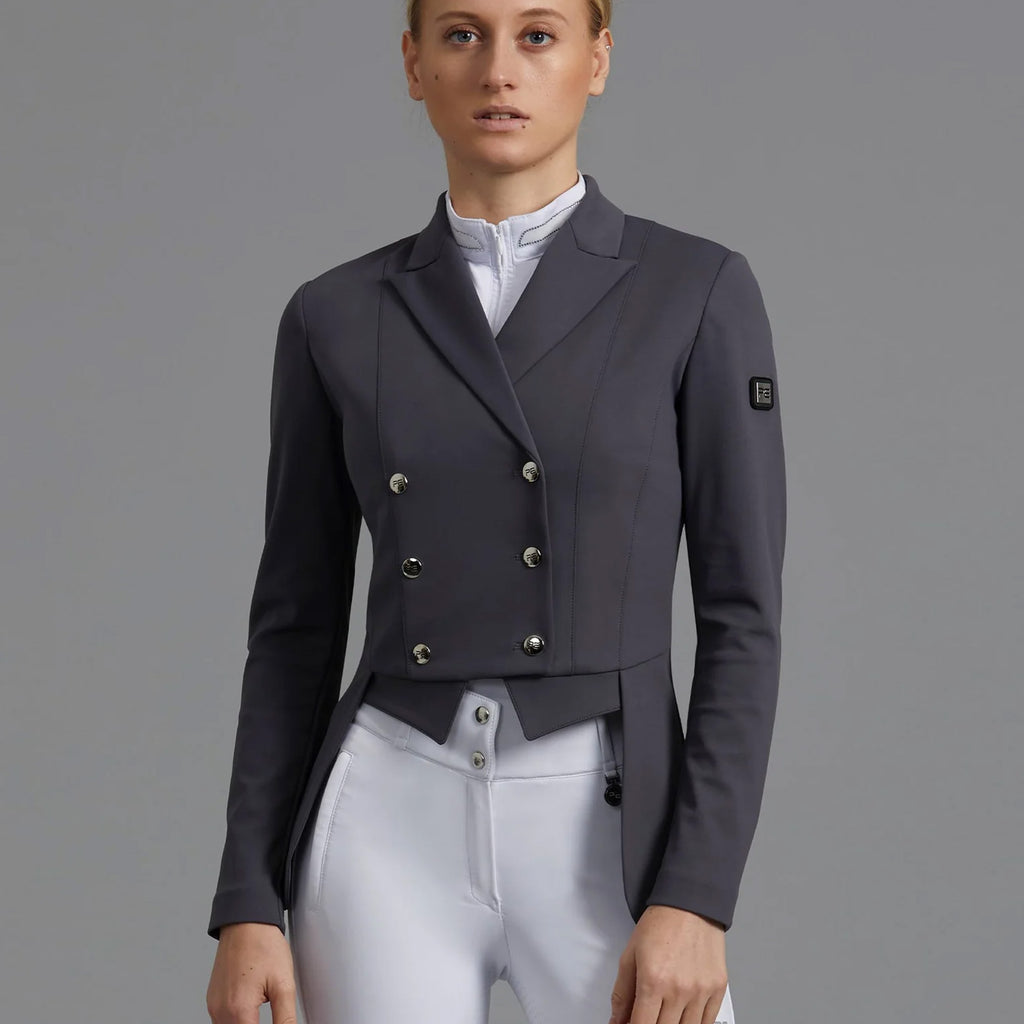 Premier Equine Capriole Ladies Short Tail Dressage Jacket - Grey