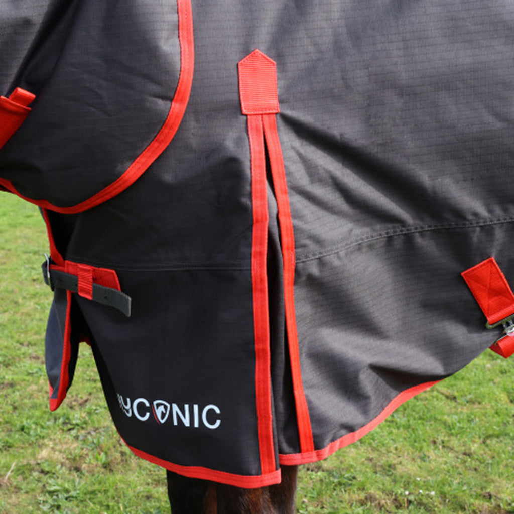 HyCONIC 200g Combi Turnout Rug - Charcoal/Red
