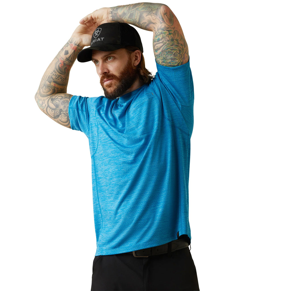 Ariat Mens Rebar Evolution Athletic Fit Tee - Scuba Blue