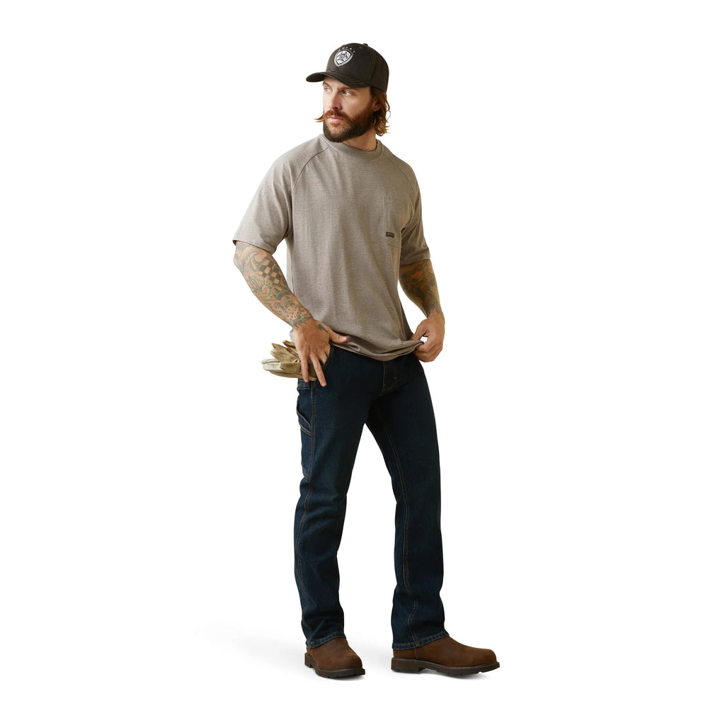 Ariat Mens Rebar Cotton Strong T-Shirt - Beige Heather
