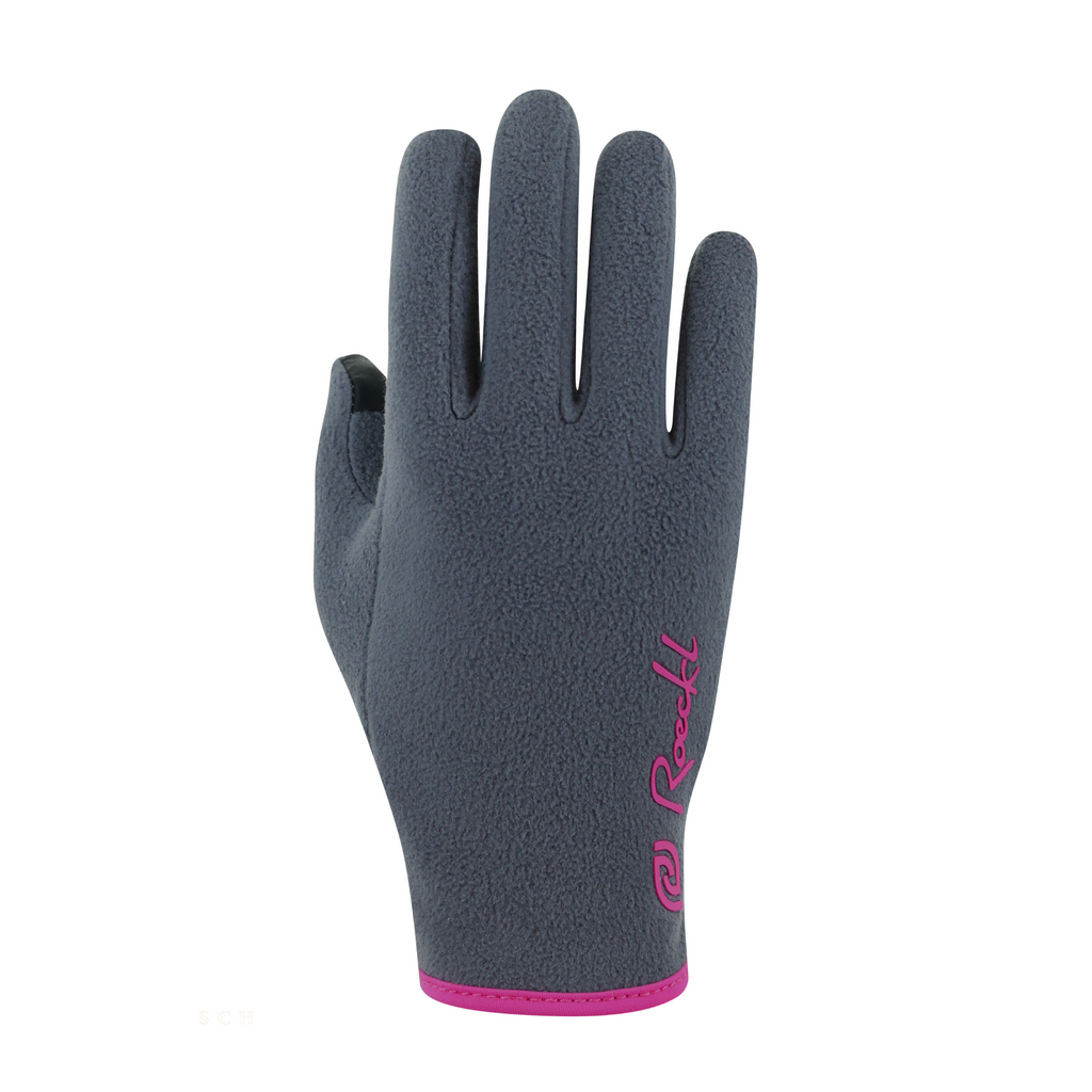 Roeckl Noville Junior Riding Gloves - Grey/Pink