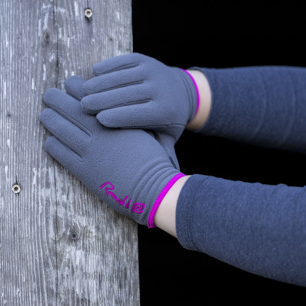 Roeckl Noville Junior Riding Gloves - Grey/Pink