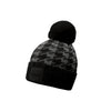Houndstooth Waterproof Knit Hat Black Grey