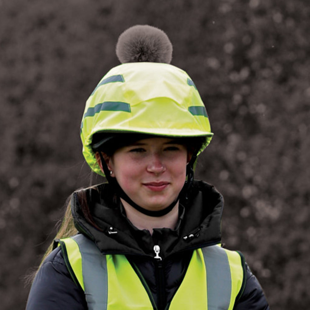 Equetech Childrens  Hi Vis Vision Deluxe Pom Hat Silk - Yellow