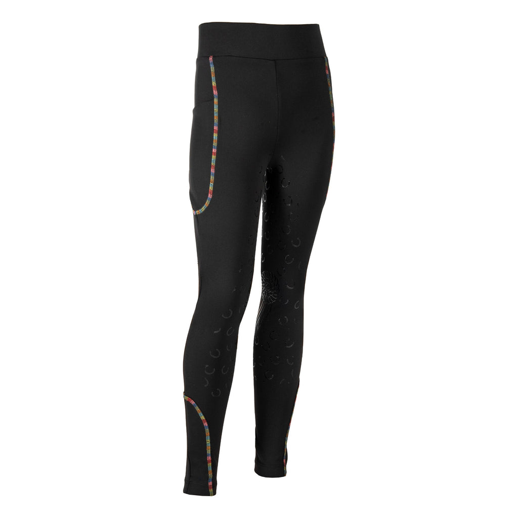 HKM Kids Polly Silicone Full Seat Leggings - Black