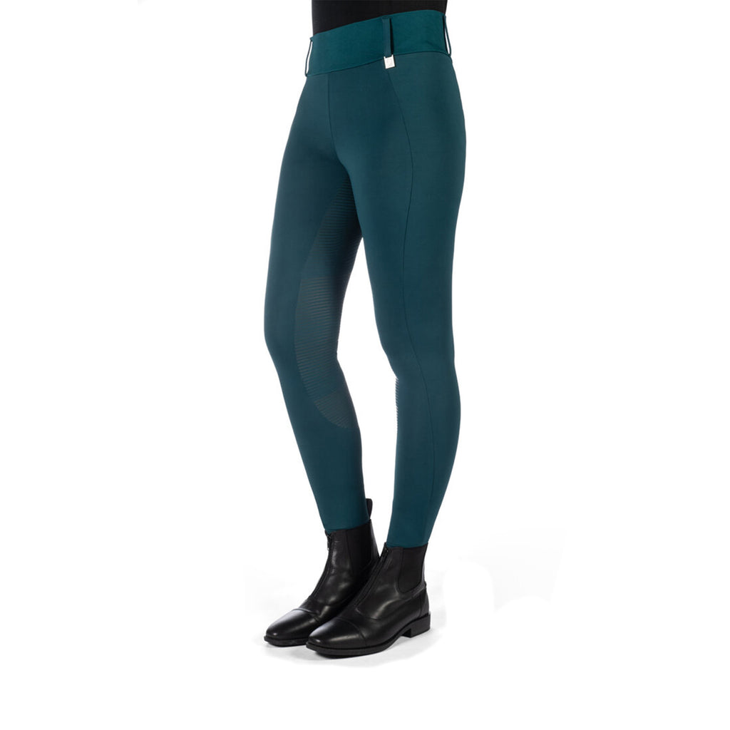 HKM Ladies Livigno Riding Full Seat Leggings - Deep Green