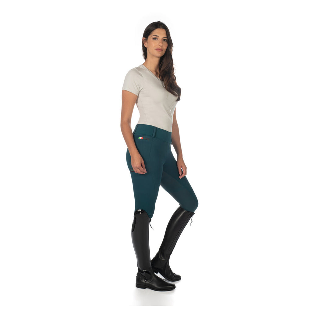HKM Ladies Livigno Riding Full Seat Leggings - Deep Green