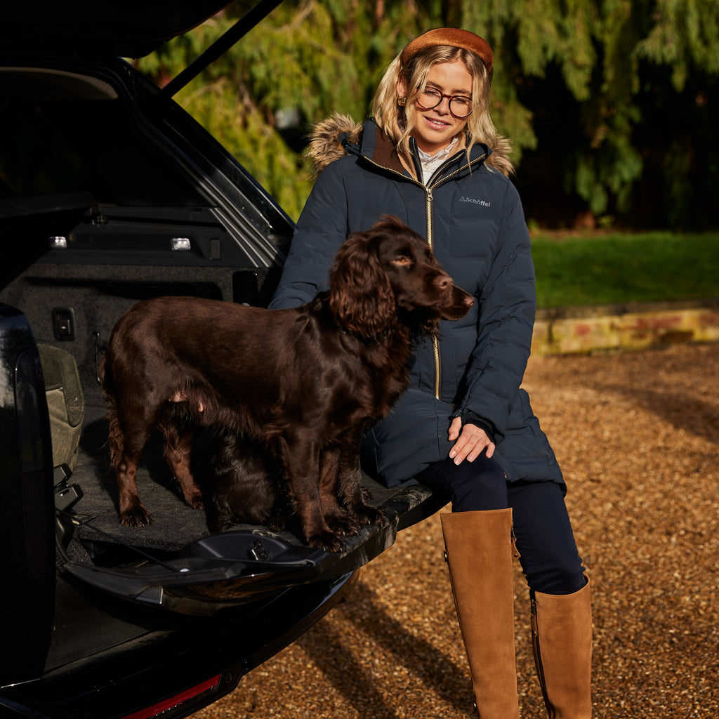 Schoffel Ladies Hurlingham Waterproof Down Coat - Carbon Navy
