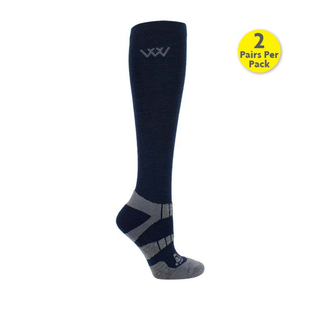 Woof Wear Winter Riding Socks - Navy/Grey