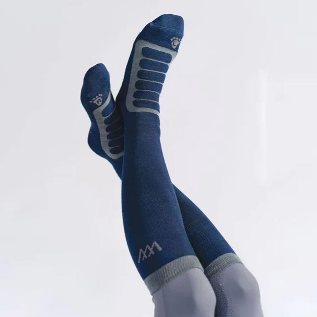 Woof Wear Long Bamboo Waffle Riding Socks - Navy/Grey