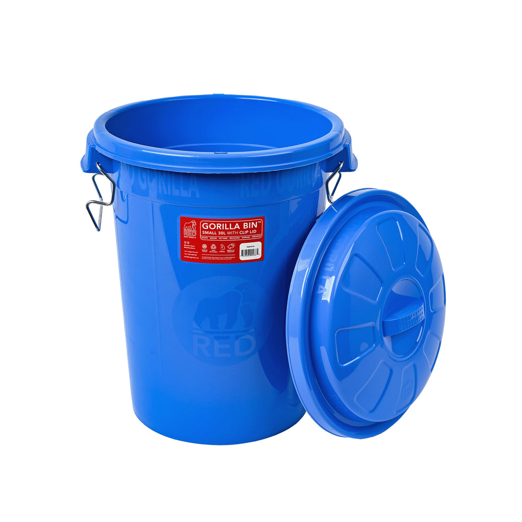 Red Gorilla Bin With Clip Lid 30 Litre - Blue