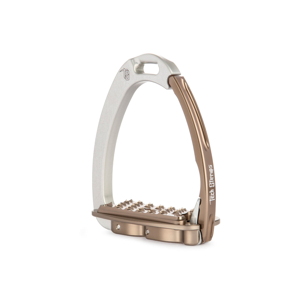 Tech Stirrups Venice Sloped Evo Stirrup - Silver/Brown