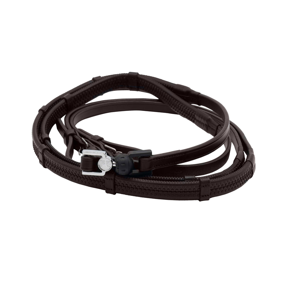 FR Vincitore Equestrian Libre Rubber Grip  Reins - Havana