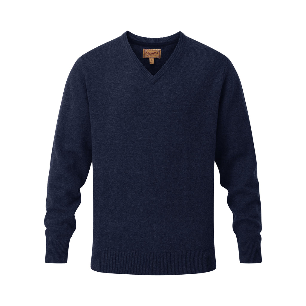 Schoffel Lewis Lambswool V Neck Jumper- Navy