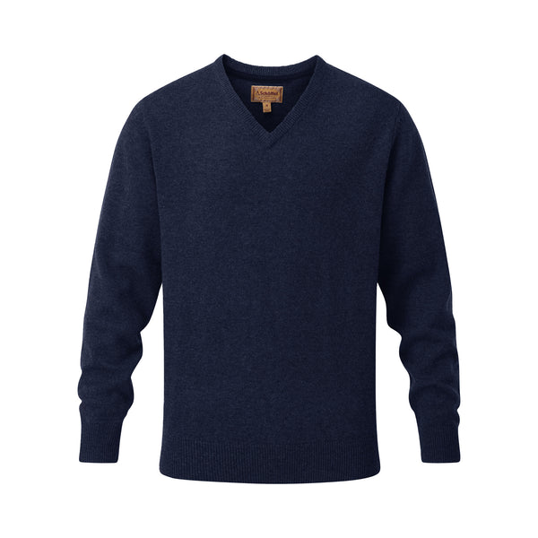 Schoffel Lewis Lambswool V Neck Jumper- Navy