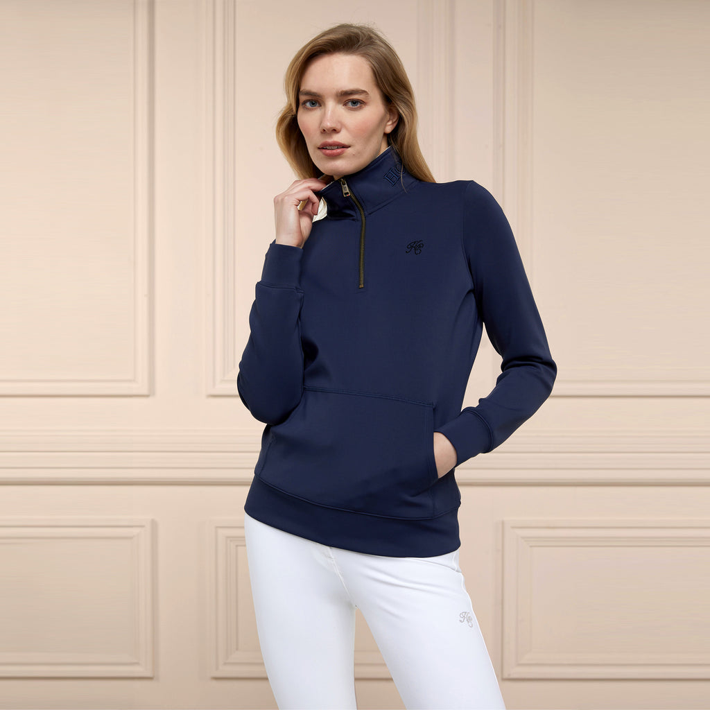 Holland Cooper Training Henley Sweater - Ink Navy