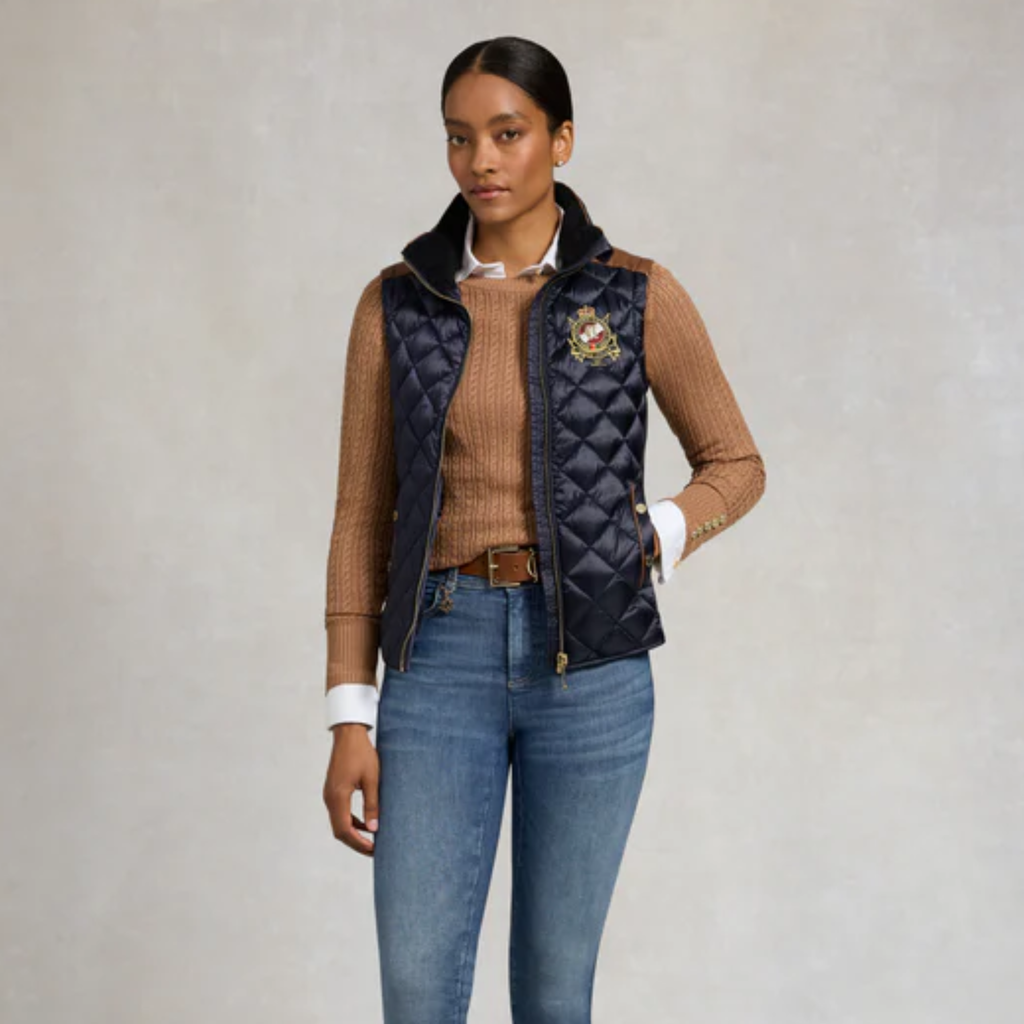 Holland Cooper Classic Diamond Quilt Gilet - Ink Navy