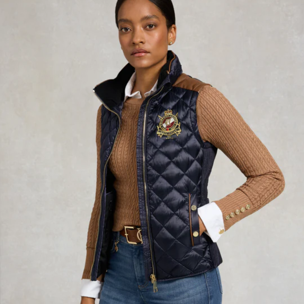 Holland Cooper Classic Diamond Quilt Gilet - Ink Navy