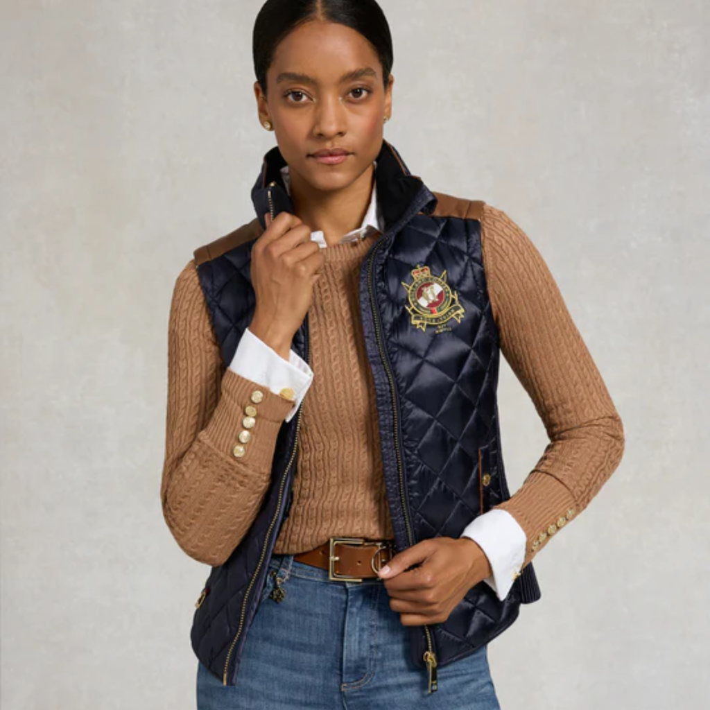 Holland Cooper Classic Diamond Quilt Gilet - Ink Navy