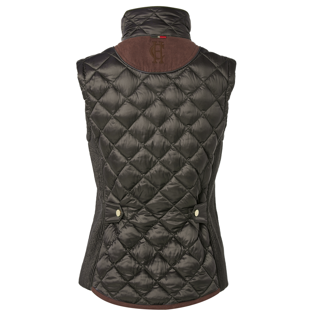 Holland Cooper Classic Diamond Quilt Gilet - Khaki