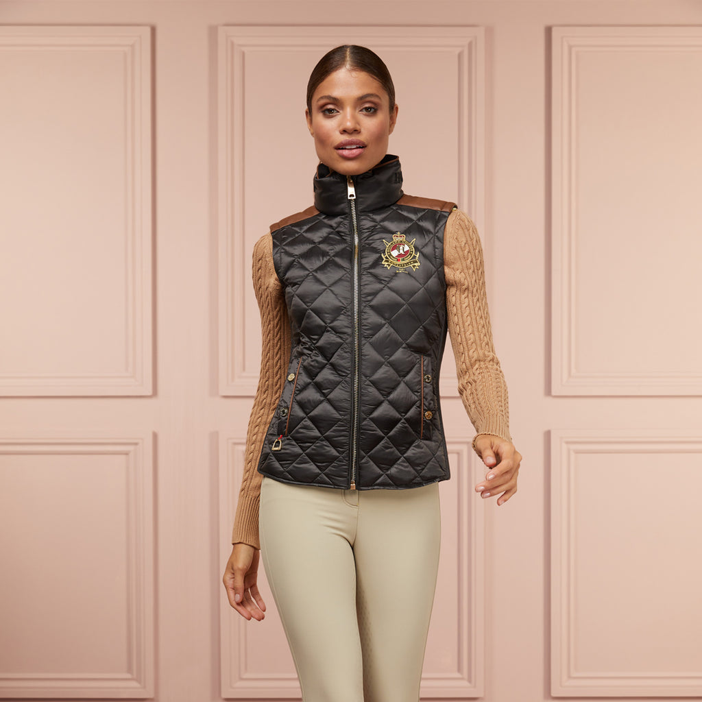 Holland Cooper Classic Diamond Quilt Gilet - Khaki