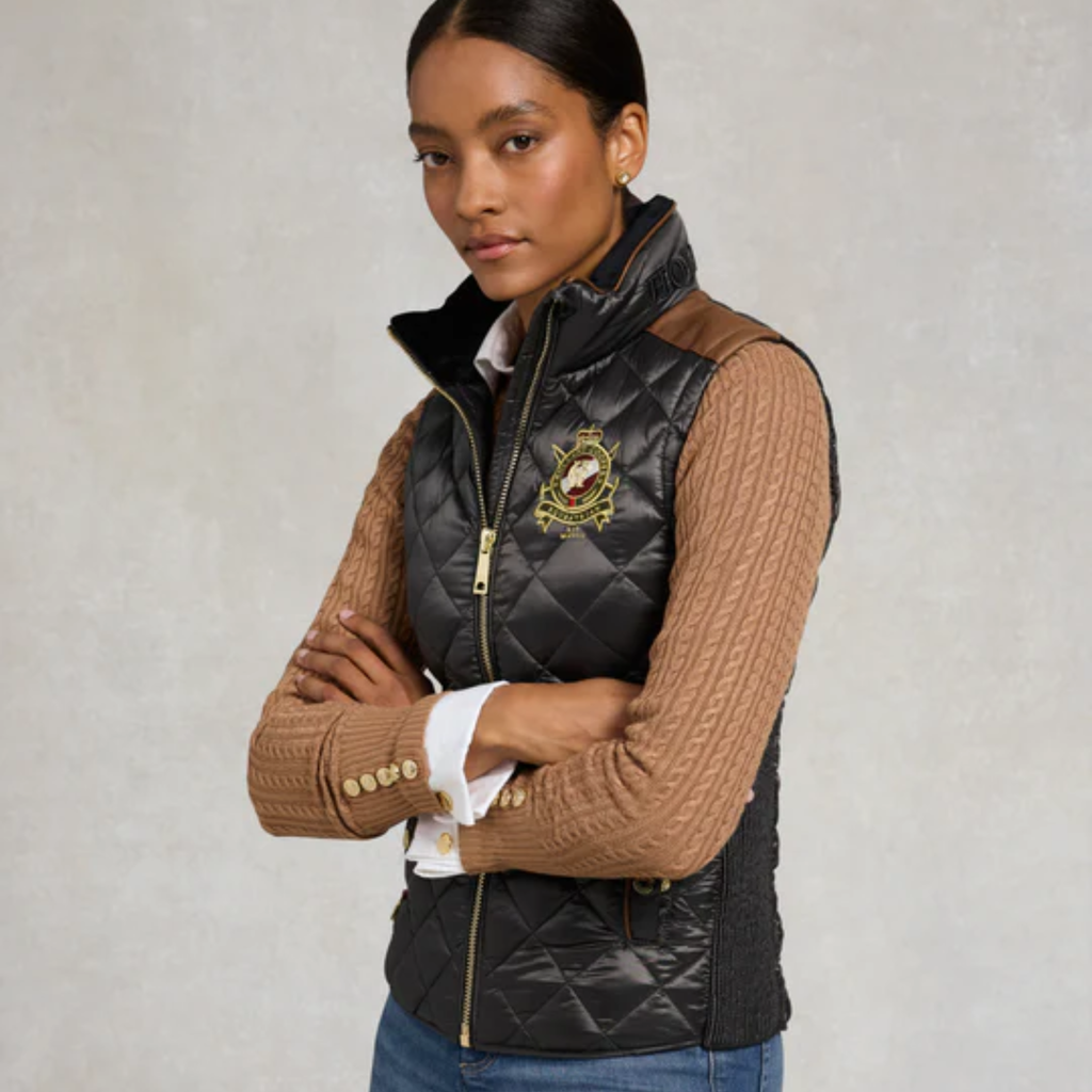 Holland Cooper Classic Diamond Quilt Gilet - Khaki