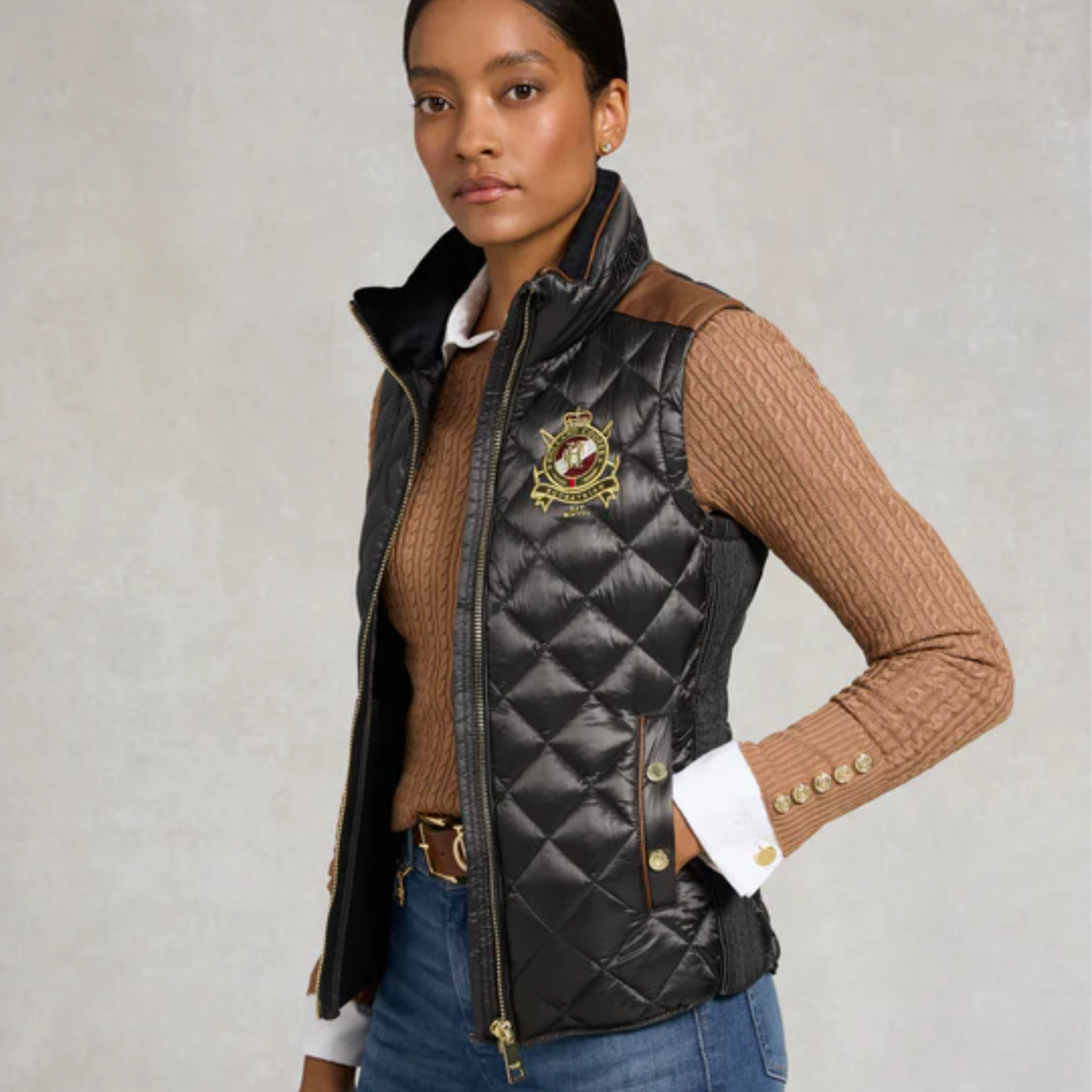 Holland Cooper Classic Diamond Quilt Gilet - Khaki