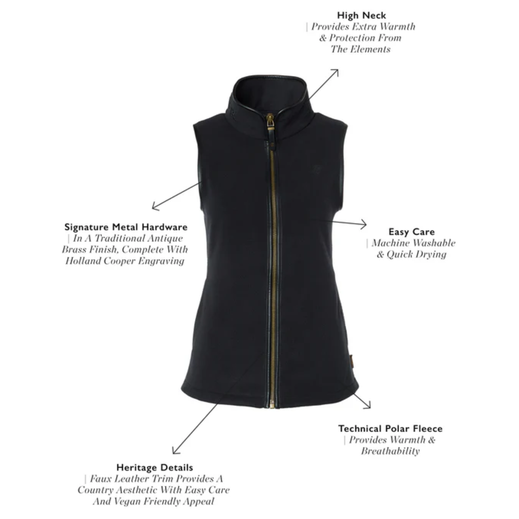 Holland Cooper Country Fleece Gilet - Black