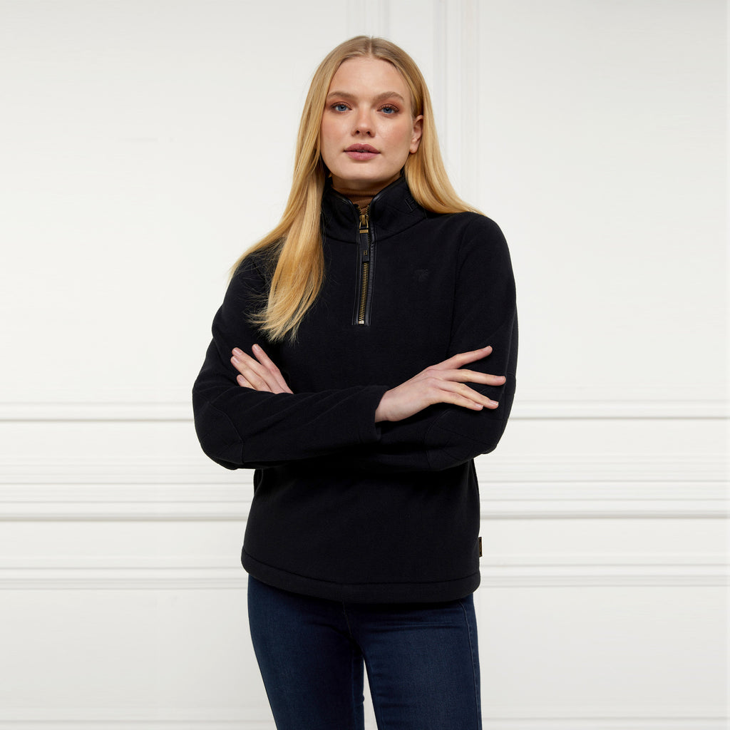 Holland Cooper Country Fleece Quarter Zip - Black