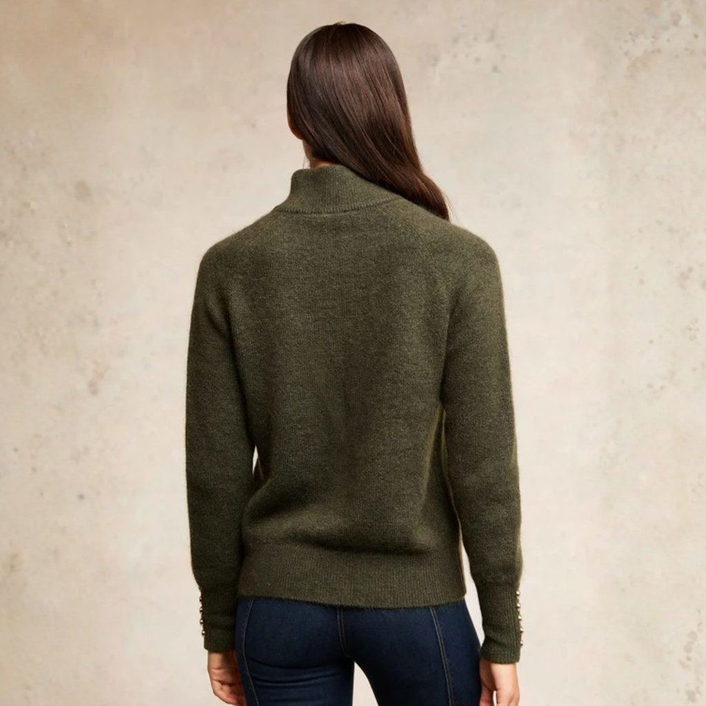 Holland Cooper Tori Quarter Zip Knit - Forest Green