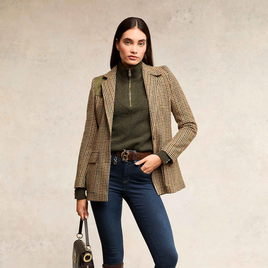 Holland Cooper Tori Quarter Zip Knit - Forest Green
