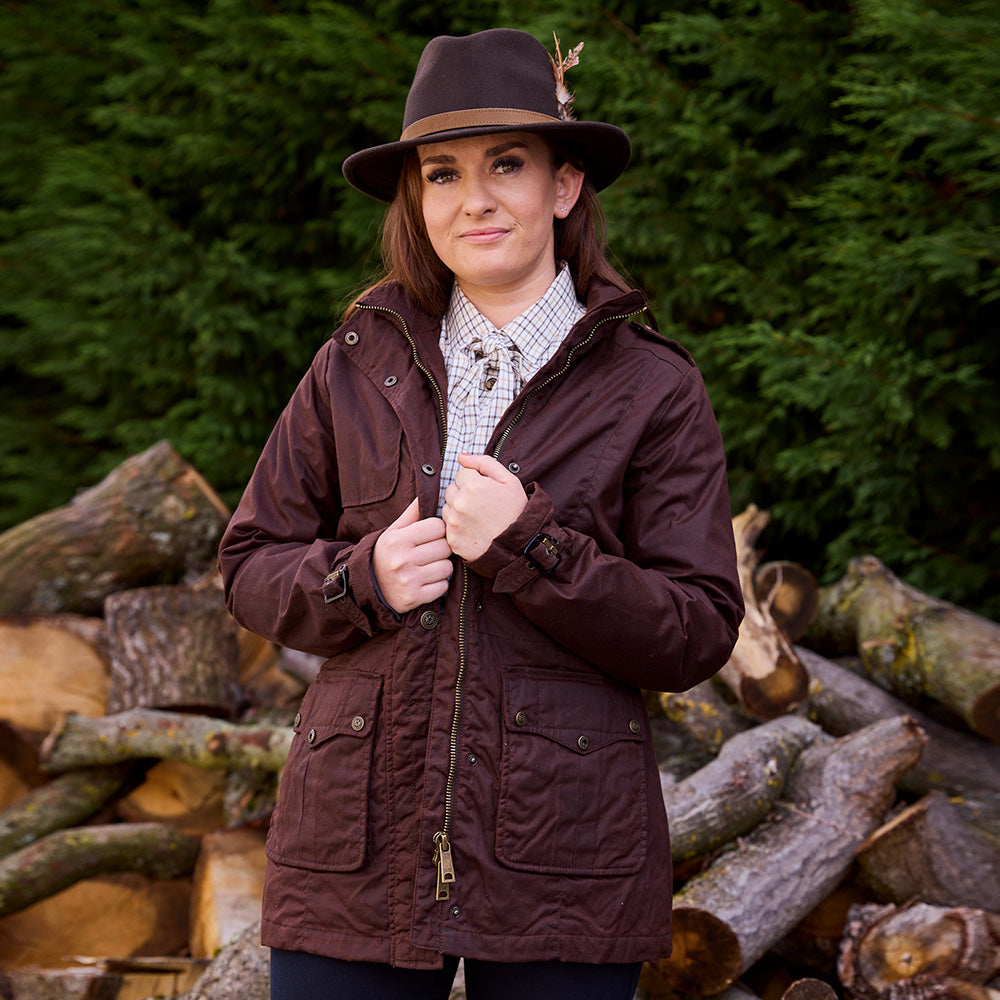 Holland Cooper Durham Wax Jacket - Chocolate