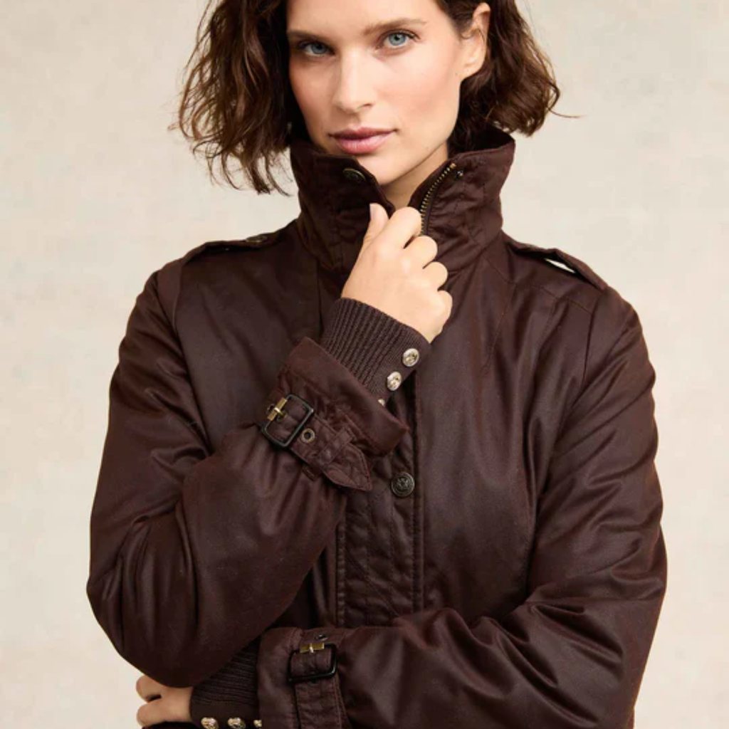 Holland Cooper Durham Wax Jacket - Chocolate