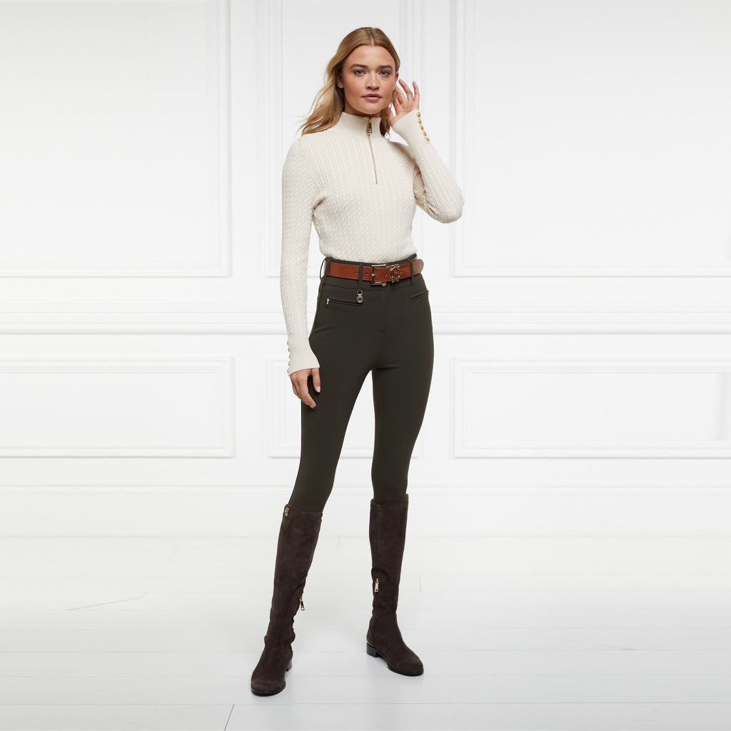 Holland Cooper Contour Trousers - Dark Olive