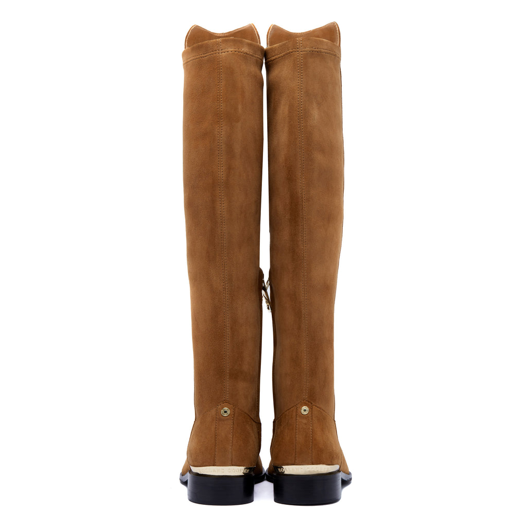 Holland Cooper Albany Knee Boot - Tan Suede