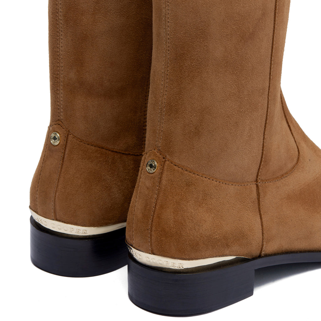 Holland Cooper Albany Knee Boot - Tan Suede