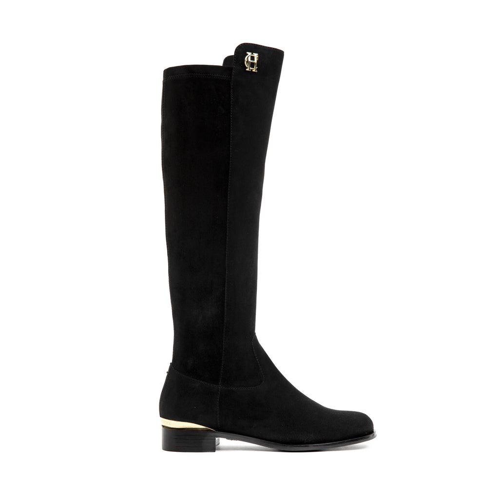 Holland Cooper Albany Knee Boot - Black Suede