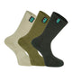 Ridgeline Cotton Work Socks Mid Length - Olive Multi