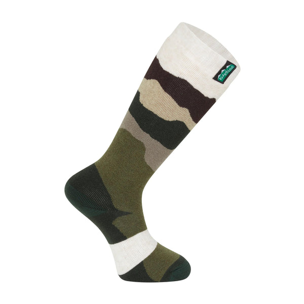 Ridgeline Merino Wool Field Socks Full Length - Olive Stripes