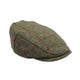 Heather Kinloch Waterproof British Tweed Flat Cap - Brown Red Check