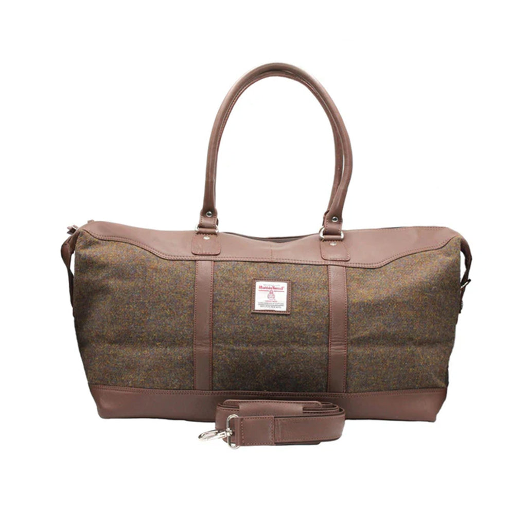 Heather Brodie Harris Tweed Leather Travel Bag - Brown Mix